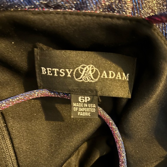 Betsy & Adam Iridescent Princess Prom Dress - Picture 3 of 3